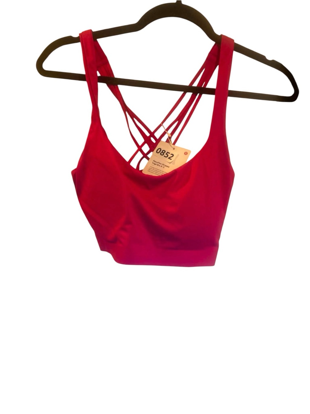 NWT Lululemon Flexyflex Strappy Yoga Bra PINK FLARE Size L/XL A-C